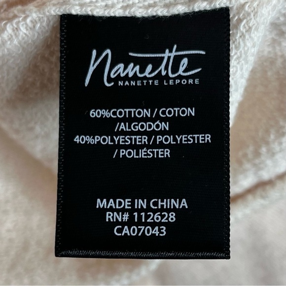 NANETTE Lapore Bow Lace Up Side Crew Neck Sweater Pink Balletcore - Picture 5 of 5